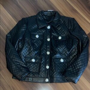 G by Giuliani  black label new tags Quilted Black Jacket with gold Buttons